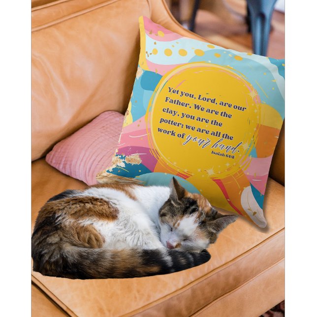 Almofada Abstrato Colorida Somos A Fé Cristã Clay (Criador carregado)