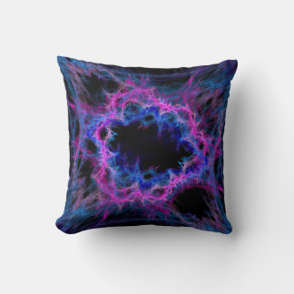 Almofada abstrato, cor-de-rosa e azul