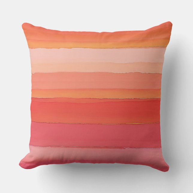 Almofada abstrato cor-de-rosa e laranja (Frente)