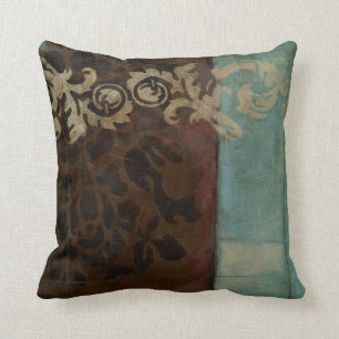Almofada Abstrato Damask Tapeçaria por Jennifer Goldberger