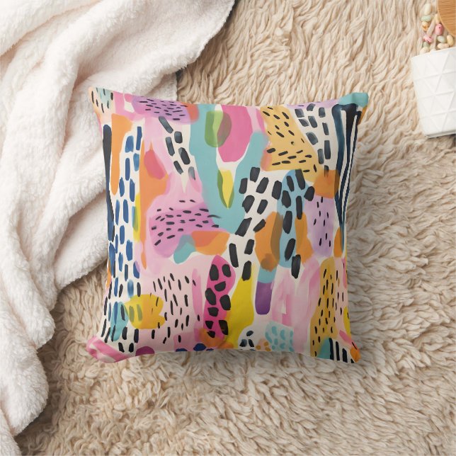 Almofada Abstrato de animal - Coloful retrô moderno (Cobertor)