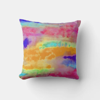 Almofada Abstrato de Aquarela Colorida