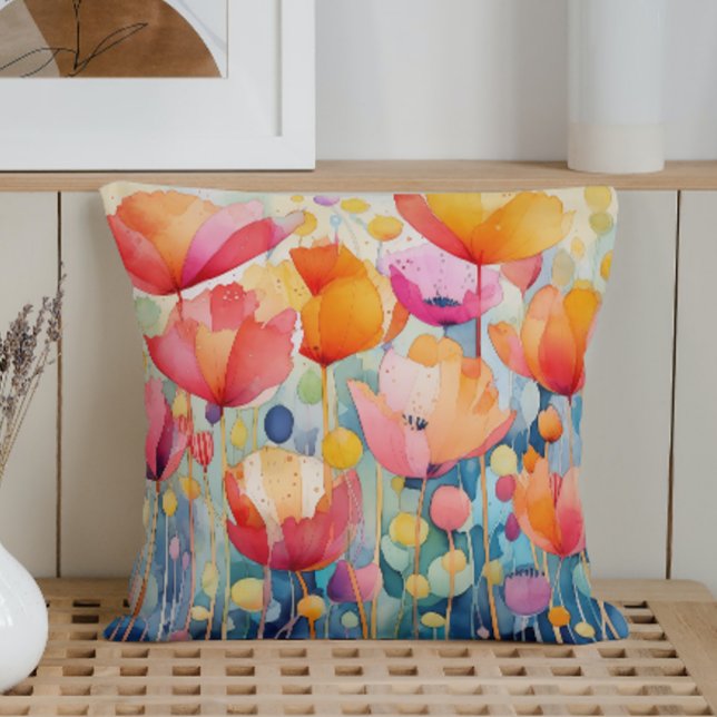 Almofada Abstrato de Aquarela Placa Petal (Criador carregado)