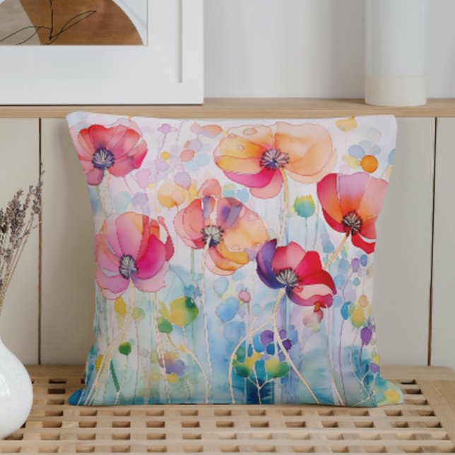 Almofada Abstrato de Aquarela Placa Petal (Criador carregado)