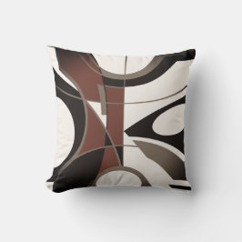 Almofada Abstrato de Arte Moderna Esbranquiçada Branca