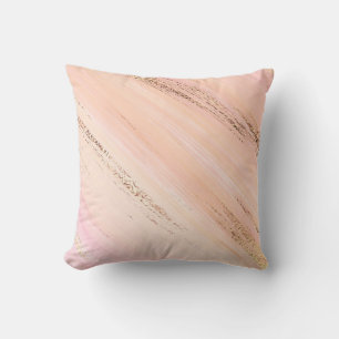 Almofada Abstrato de Brushstrokes, Rosa Moderno, com