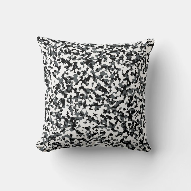 Almofada Abstrato de Camuflagem de Neve (Frente)