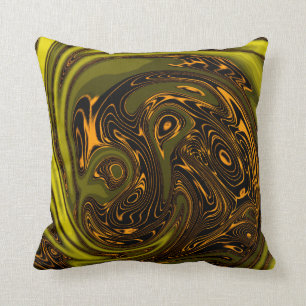Almofada Abstrato de Cavalo de Dragão Dourado Elegante de
