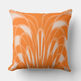 Almofada Abstrato de Cogumelo - Art Deco - Tangerine