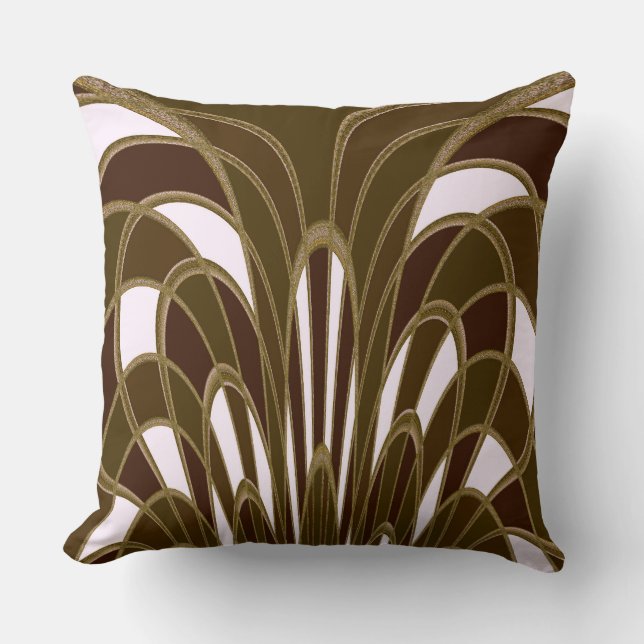 Almofada Abstrato de Cogumelos - Art Deco - Cattail (Frente)