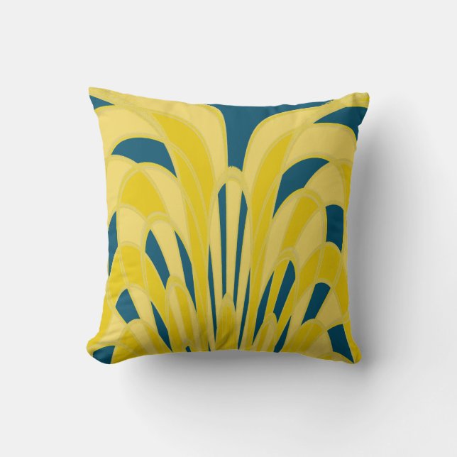 Almofada Abstrato de cogumelos - Art Deco - Sunshine (Frente)