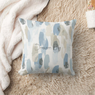 Almofada Abstrato de Creme Branco Azul