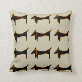 Almofada Abstrato de Dachshund Preto