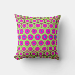 Almofada Abstrato de de círculos Neon-Rosa Travesseiro deco