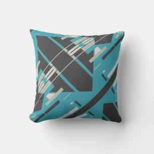 Almofada Abstrato de Diagnóstico preto-e-preto para sudoest