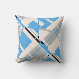 Almofada Abstrato de Diagonal do bege preto Cinza azul clar