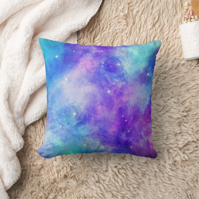 Almofada Abstrato de Espaço de Galáxia Roxo e Azul (Cobertor)