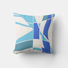 Almofada Abstrato de espiral branco azul brilhante e real