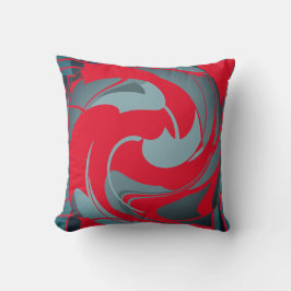 Almofada Abstrato de Flor de Seafoam Vermelho