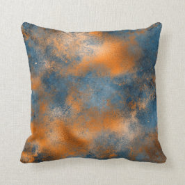 Almofada Abstrato de Gráfico de Cobre Azul Boho