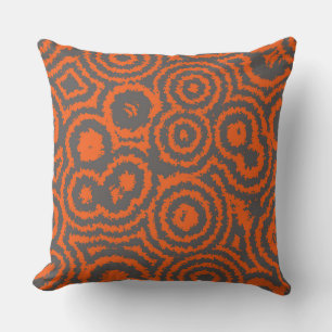 Almofada abstrato de laranja e cinza