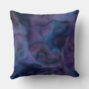 Almofada abstrato de mármore roxo e azul
