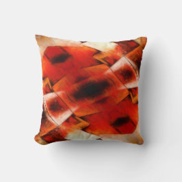 Almofada Abstrato de Molho Vermelho Laranja Moderno Castanh