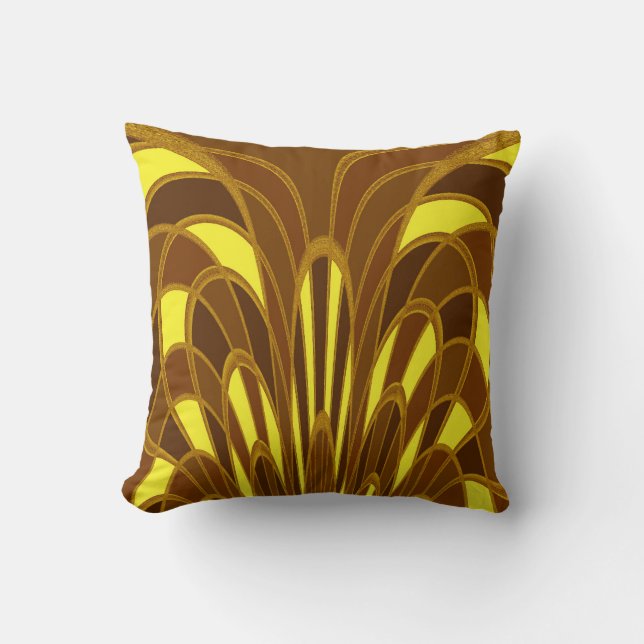 Almofada Abstrato de Mushroom - Art Deco - Amber (Frente)