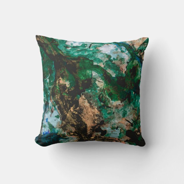 Almofada Abstrato de muss Agate Green Crystal Geode (Frente)