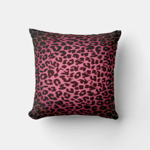 Almofada Abstrato de peles de leopardo de padrão vermelho