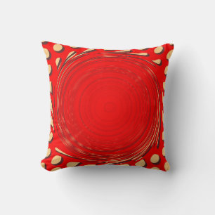 Almofada Abstrato de pintura de espiral reversa vermelha e 