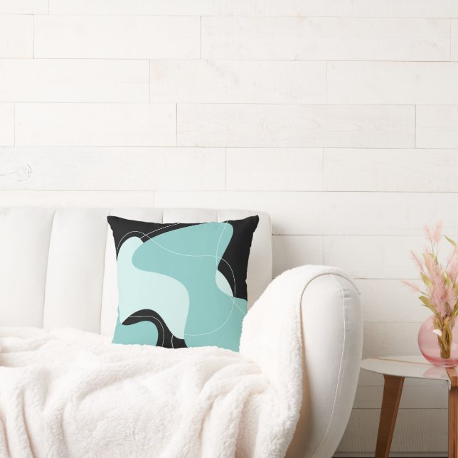 Almofada Abstrato de preto e branco (Sofá)