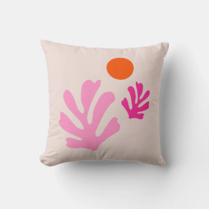 Almofada Abstrato deixa formas modernas cor-de-laranja cor-