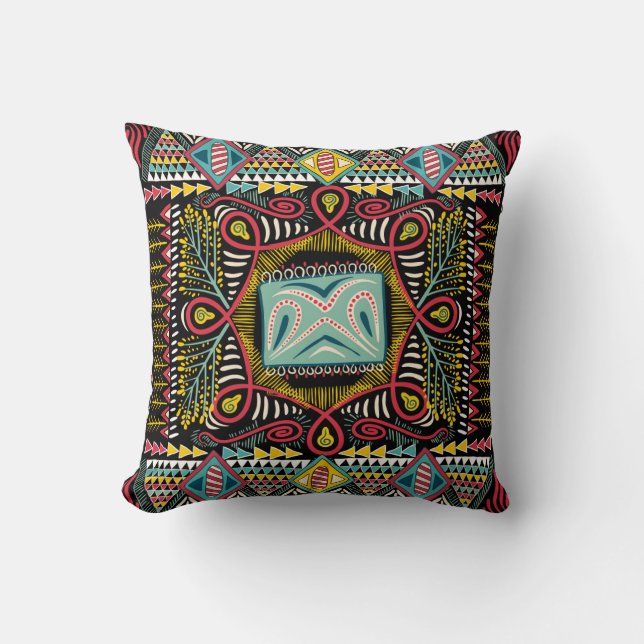 Almofada Abstrato: design de bolso quadrado. (Frente)