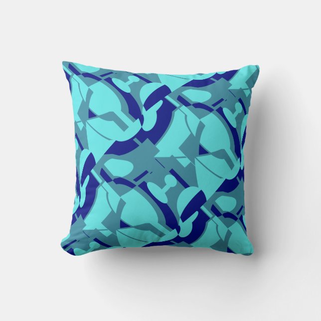 Almofada Abstrato Diagonal Mediterrâneo marinho de  Aqua Sl (Frente)