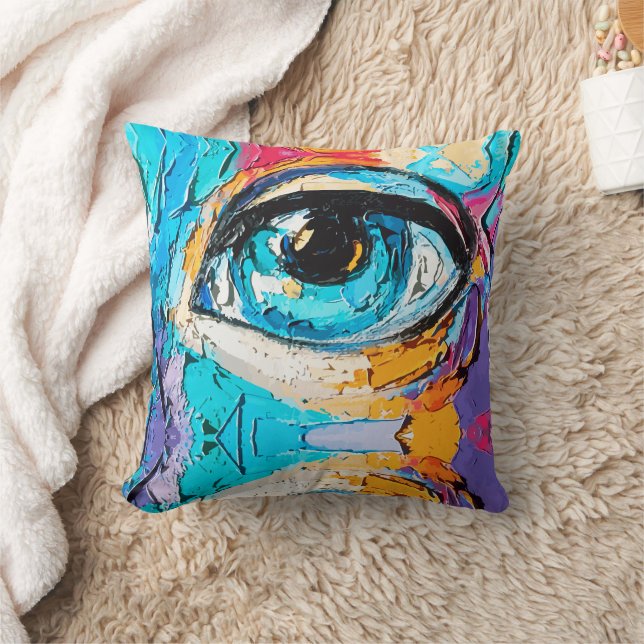 Almofada Abstrato Digital Oil Painting of Beauful Eyes (Cobertor)