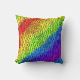 Almofada Abstrato do Mosaico - Design do arco-íris -