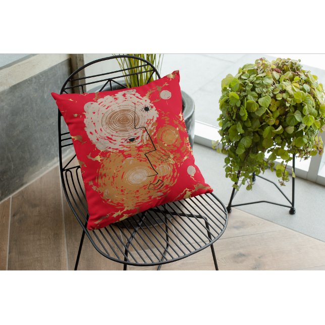 Almofada Abstrato Elegância do Médio do século ouro (Criador carregado)