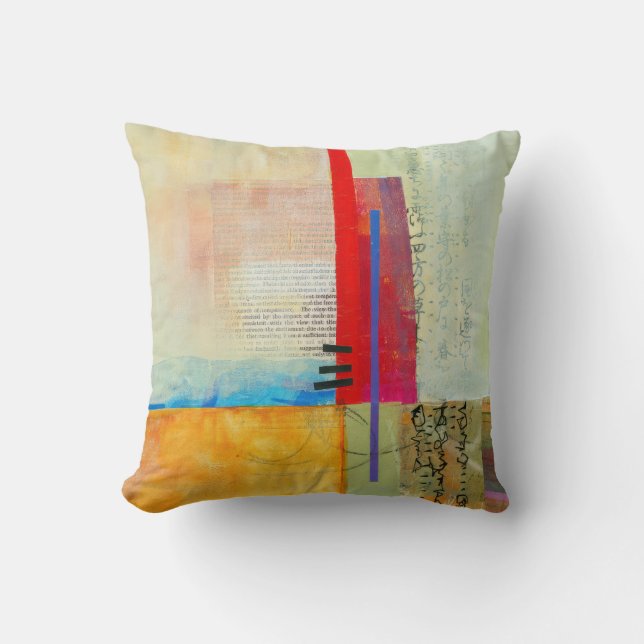 Almofada Abstrato Elegante Mestiço de pintura Colorida (Frente)