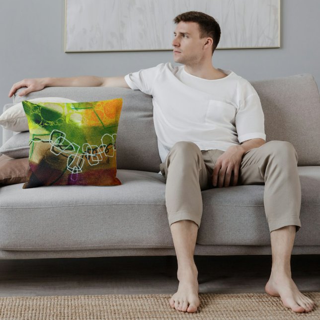 Almofada Abstrato Elegante Mestiço de pintura Colorida (Criador carregado)