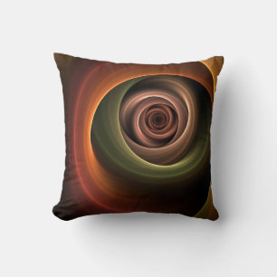 Almofada abstrato espiral 3D Cores quentes quentes Arte Fra