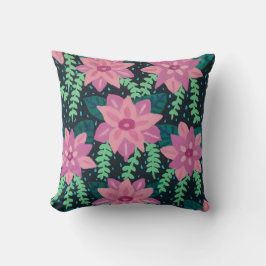 Almofada Abstrato Floral a preto