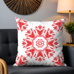 Almofada Abstrato Floral Moderno Red Watercolor<br><div class="desc">Este design moderno apresenta uma cor d'água vermelha floral sobre um fundo branco #tribal #throwpillows #travesseiros #homedecor #home #ainteriors #cushions #art #style #trendy #giftsforher</div>