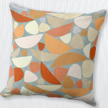 Almofada Abstrato forma laranja<br><div class="desc">meio século abstrato em formas orgânicas modernas em laranja, espuma marinha e creme. Arte original de Nic Squirrell.</div>