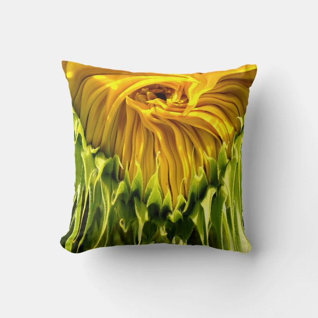Almofada Abstrato funky retro Sunflower (Frente)
