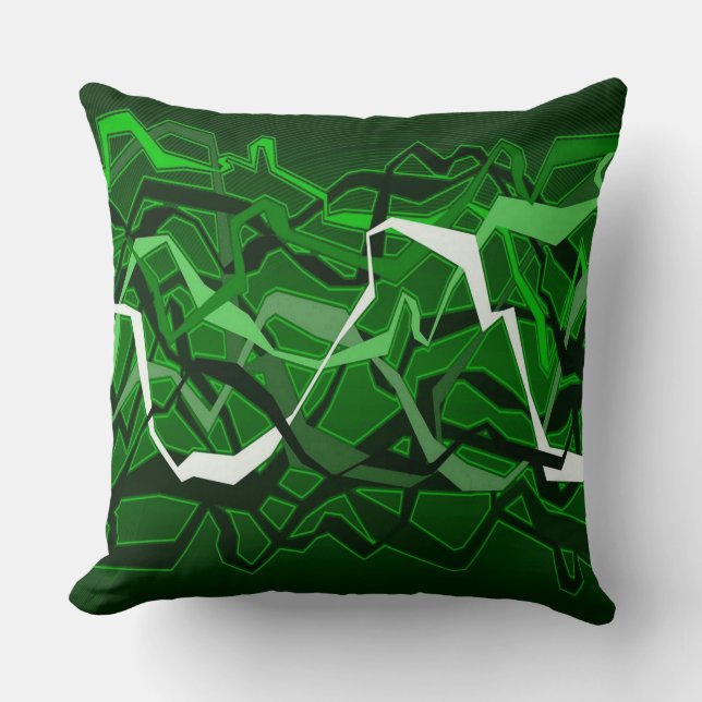 Almofada Abstrato Funky Waves Green (Frente)