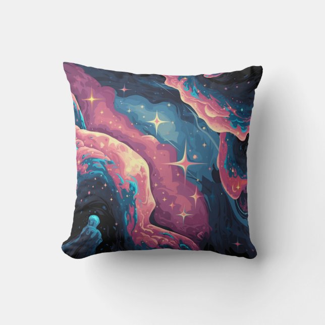 Almofada Abstrato Galaxy Stars e Nebulae Travesseiro decora (Frente)