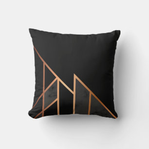 Almofada Abstrato Geométrica Dourada Rosa de Chic Black Mo