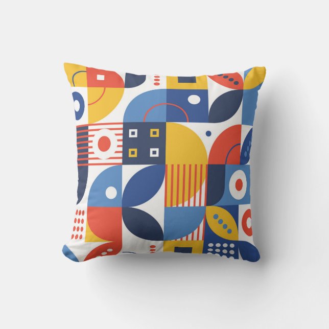 Almofada Abstrato geométrico de arte Colorida (Frente)