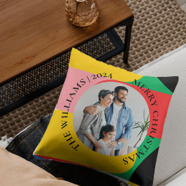 Almofada Abstrato Geométrico Foto de Padrão Feliz Natal